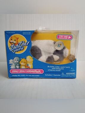 Cepia Zhu Zhu Pets Hamster Jinx 10.9 New Sealed 2010 White And Gray